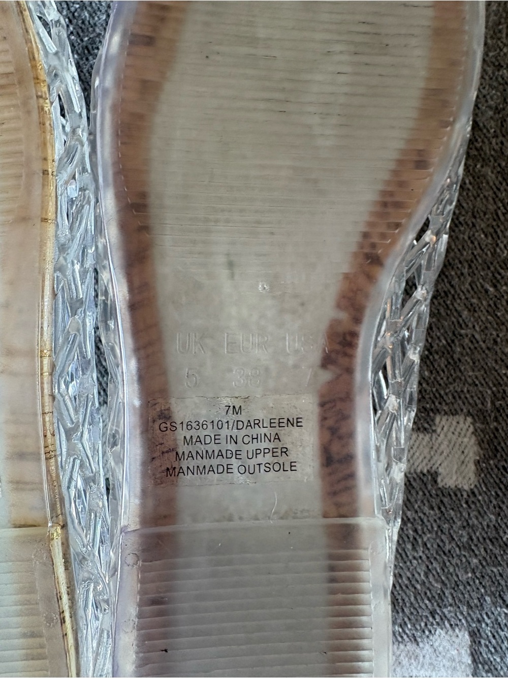 Steve Madden Clear Woven Jelly Slip-On Flats Cork Insole Round Toe US 7 - Picture 5 of 7